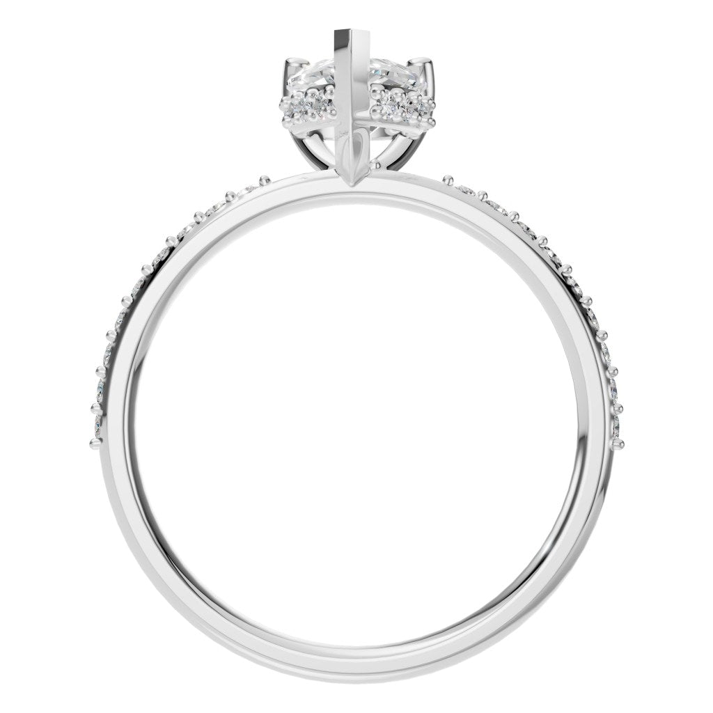 RI-3372 White Gold Ring SET - Top View