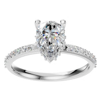 RI-3372 White Gold Ring SET - Front View