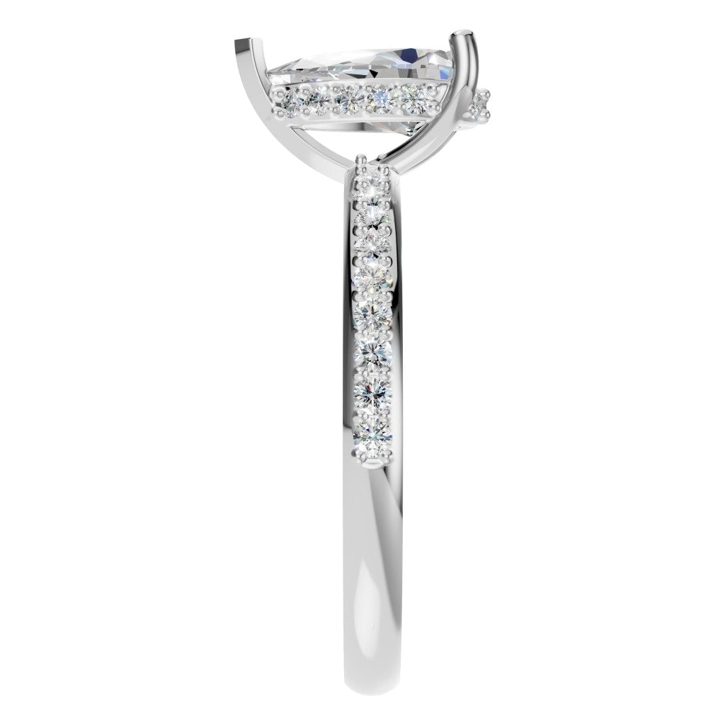 RI-3372 White Gold Ring SET - Side View