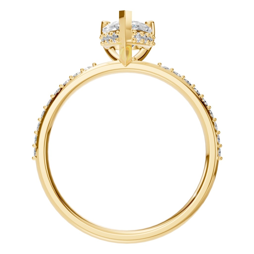 RI-3372 Yellow Gold Ring SET - Top View