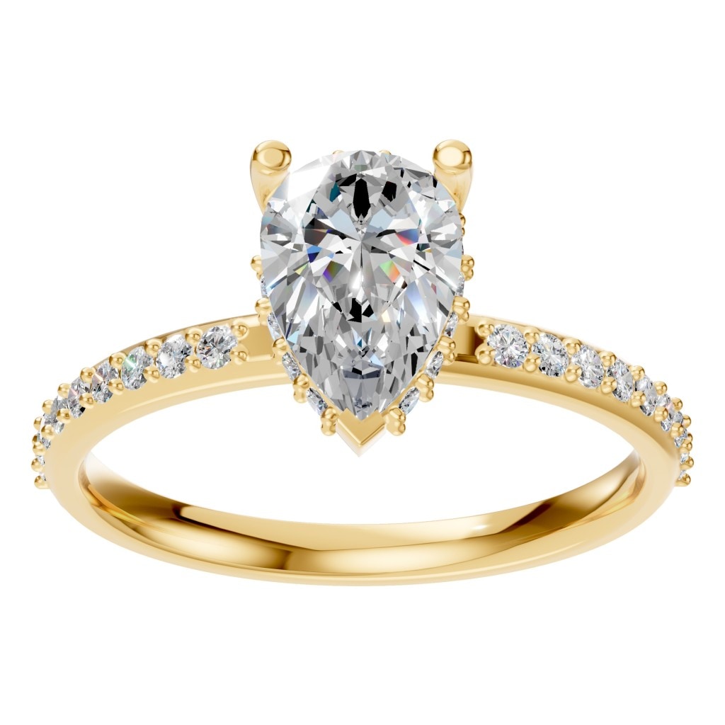 RI-3372 Yellow Gold Ring SET - Front View