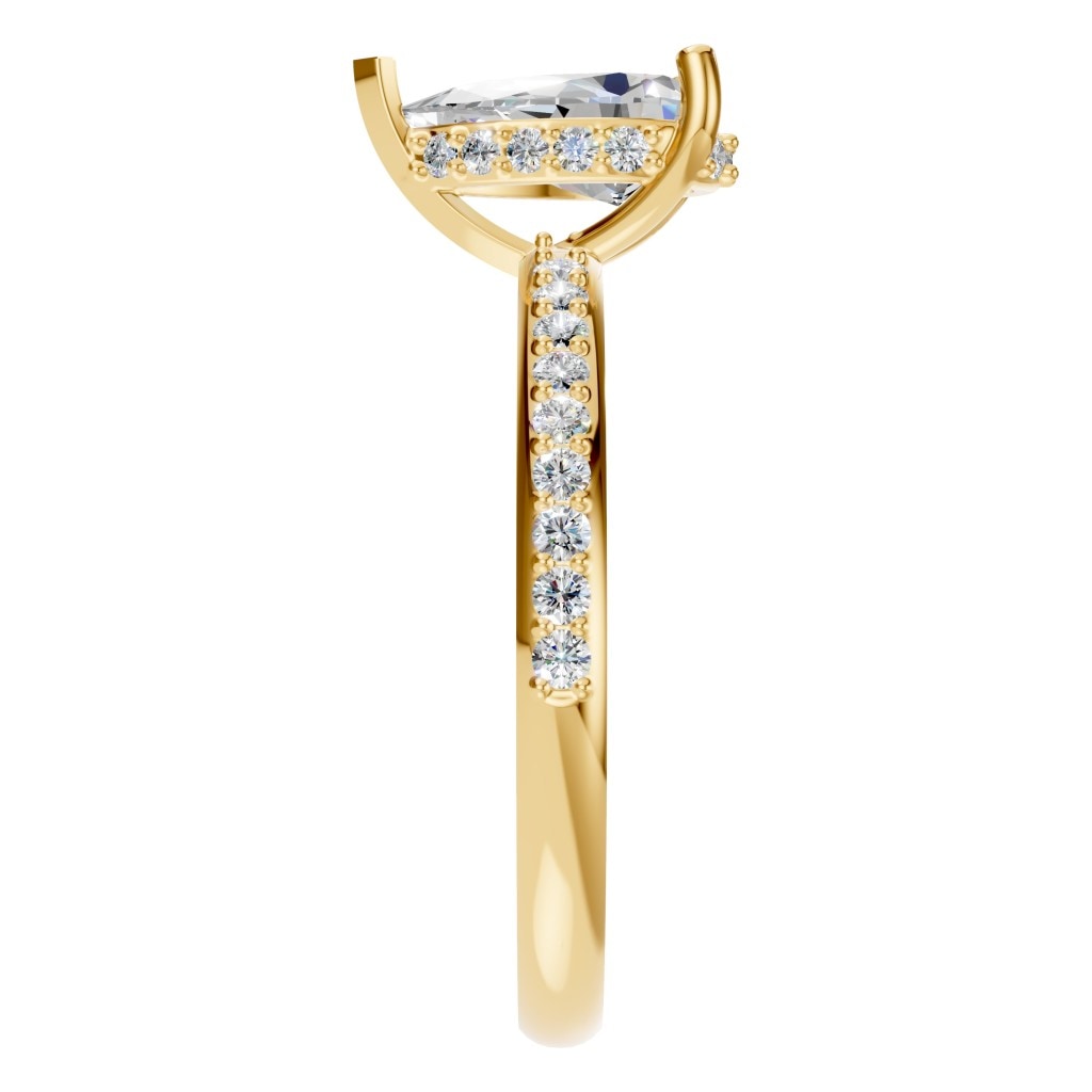 RI-3372 Yellow Gold Ring SET - Side View