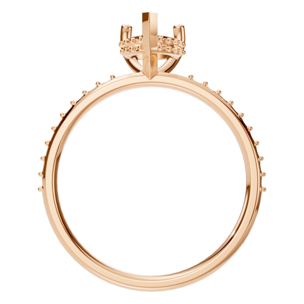 RI-3372 Rose Gold Ring UNSET - Top View