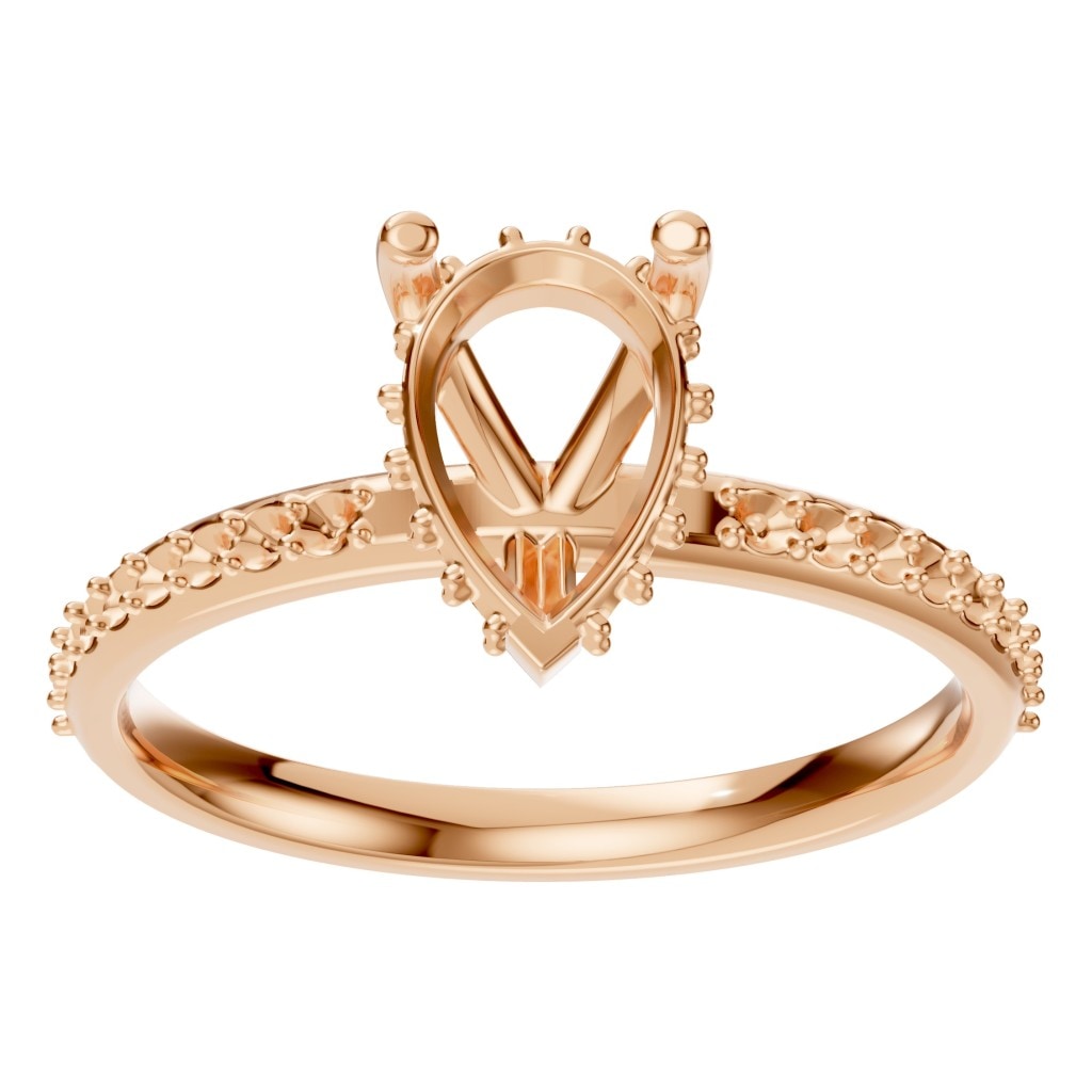 RI-3372 Rose Gold Ring UNSET - Front View