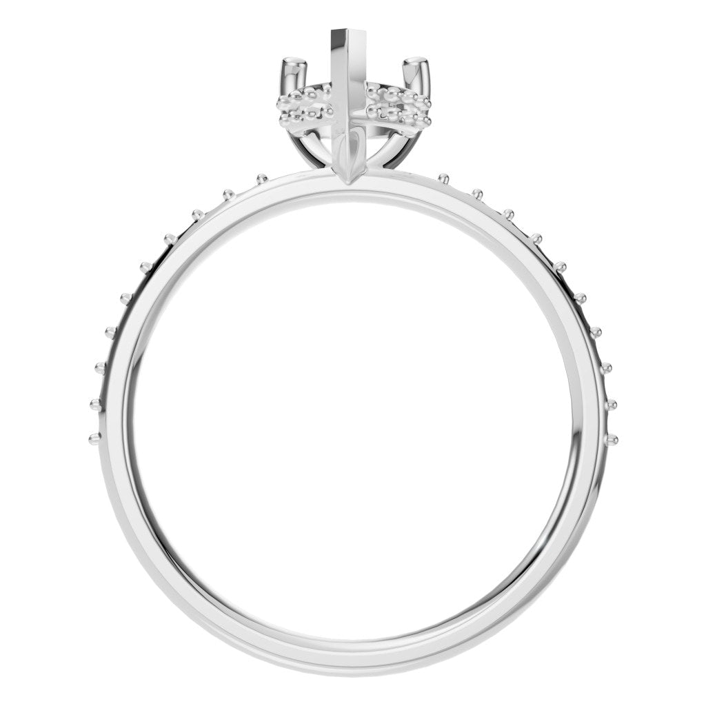 RI-3372 White Gold Ring UNSET - Top View