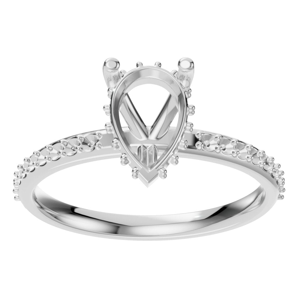 RI-3372 White Gold Ring UNSET - Front View