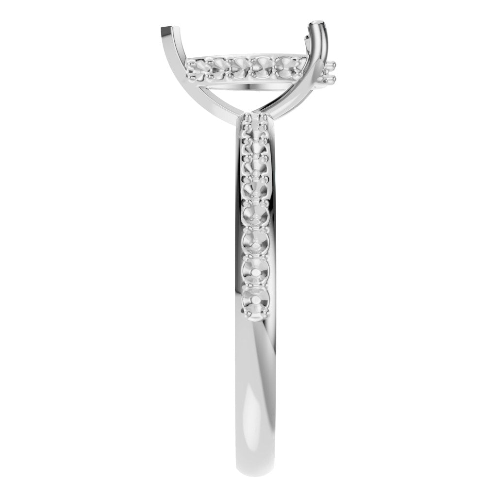 RI-3372 White Gold Ring UNSET - Side View