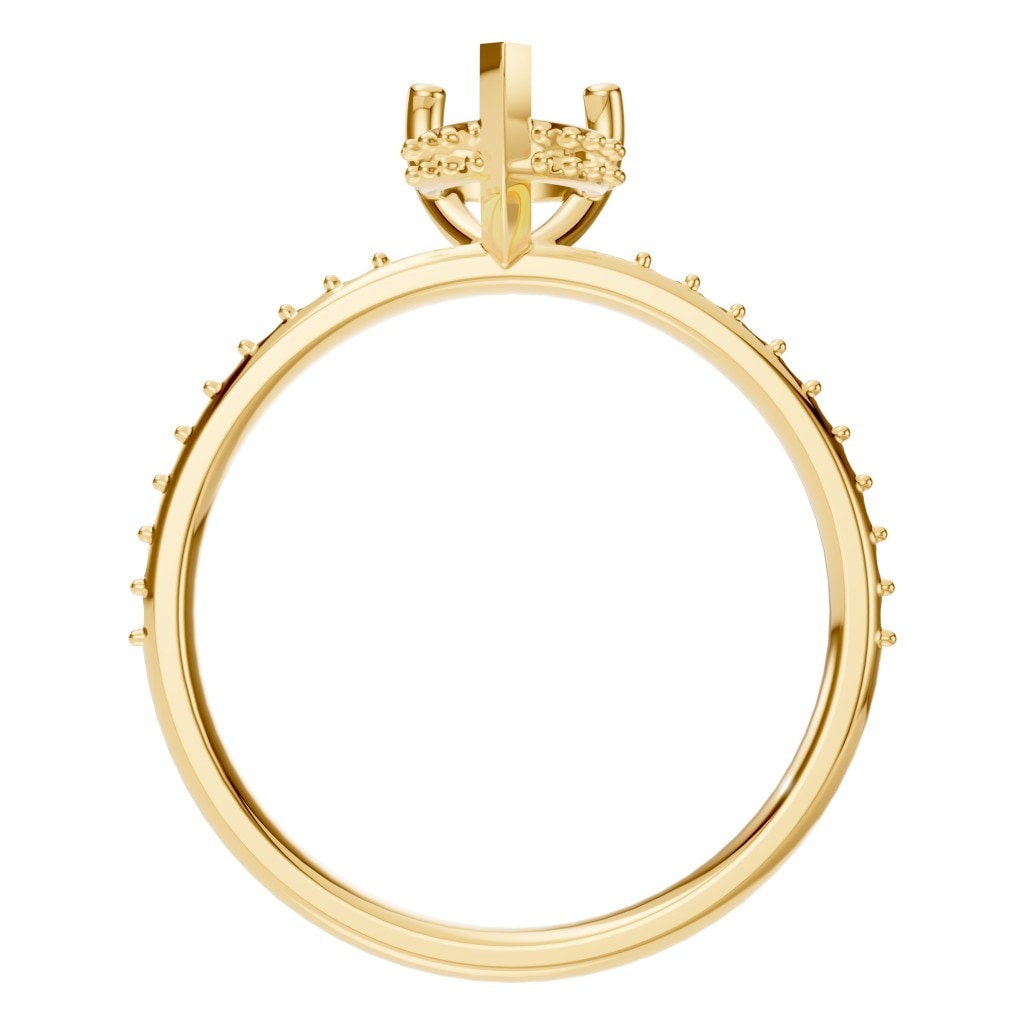 RI-3372 Yellow Gold Ring UNSET - Top View