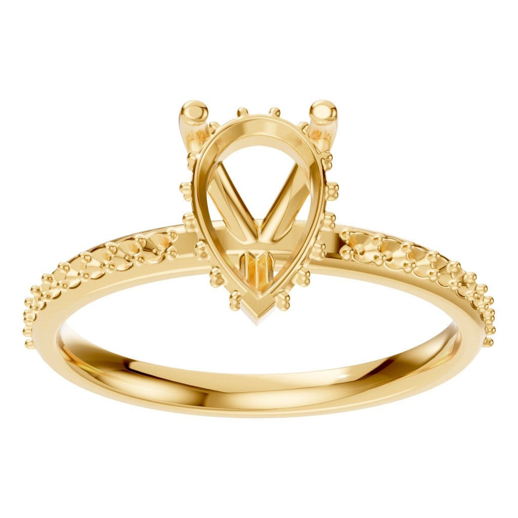 RI-3372 Yellow Gold Ring UNSET - Front View