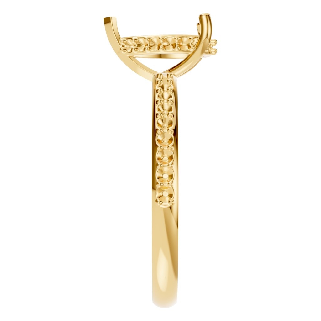 RI-3372 Yellow Gold Ring UNSET - Side View