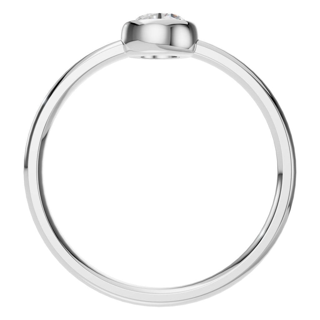 RI-3444 White Gold Ring SET - Top View