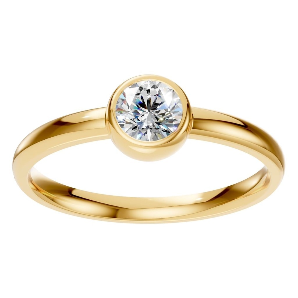 RI-3444 Yellow Gold Ring SET - Front View