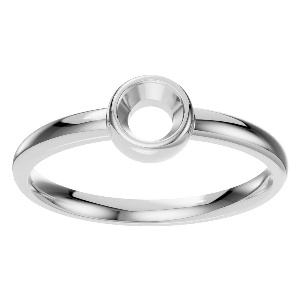 RI-3444 White Gold Ring UNSET - Front View