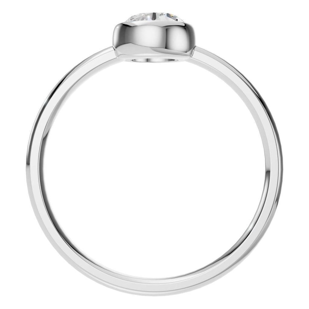 RI-3444 White Gold Ring SET - Top View