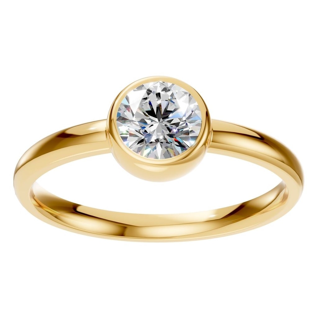 RI-3444 Yellow Gold Ring SET - Front View