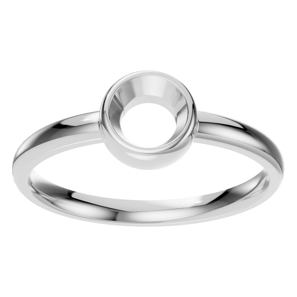 RI-3444 White Gold Ring UNSET - Front View