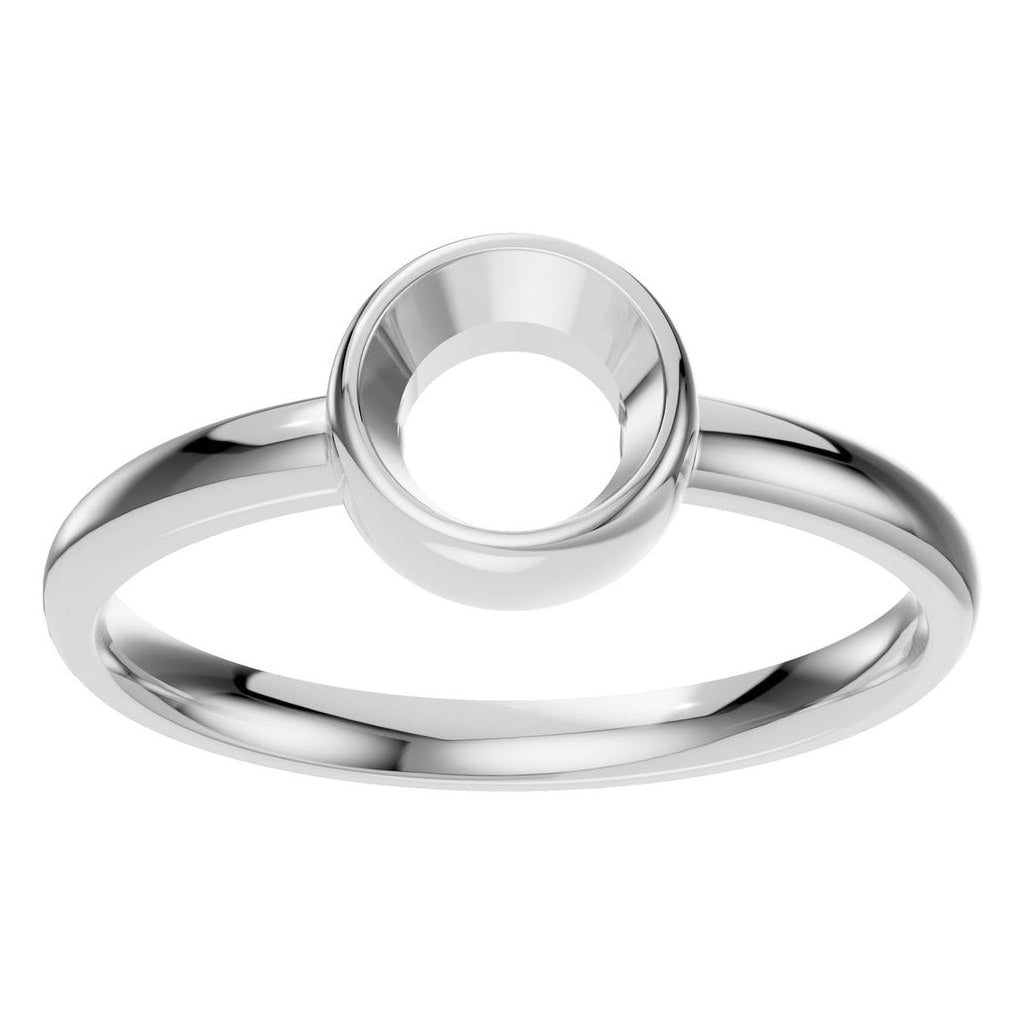 RI-3444 White Gold Ring UNSET - Front View