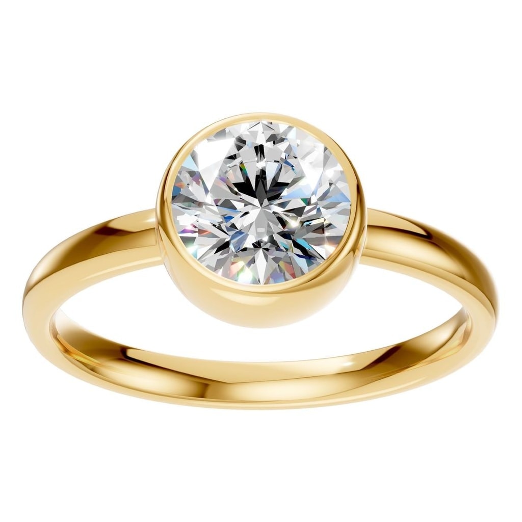 RI-3444 Yellow Gold Ring SET - Front View