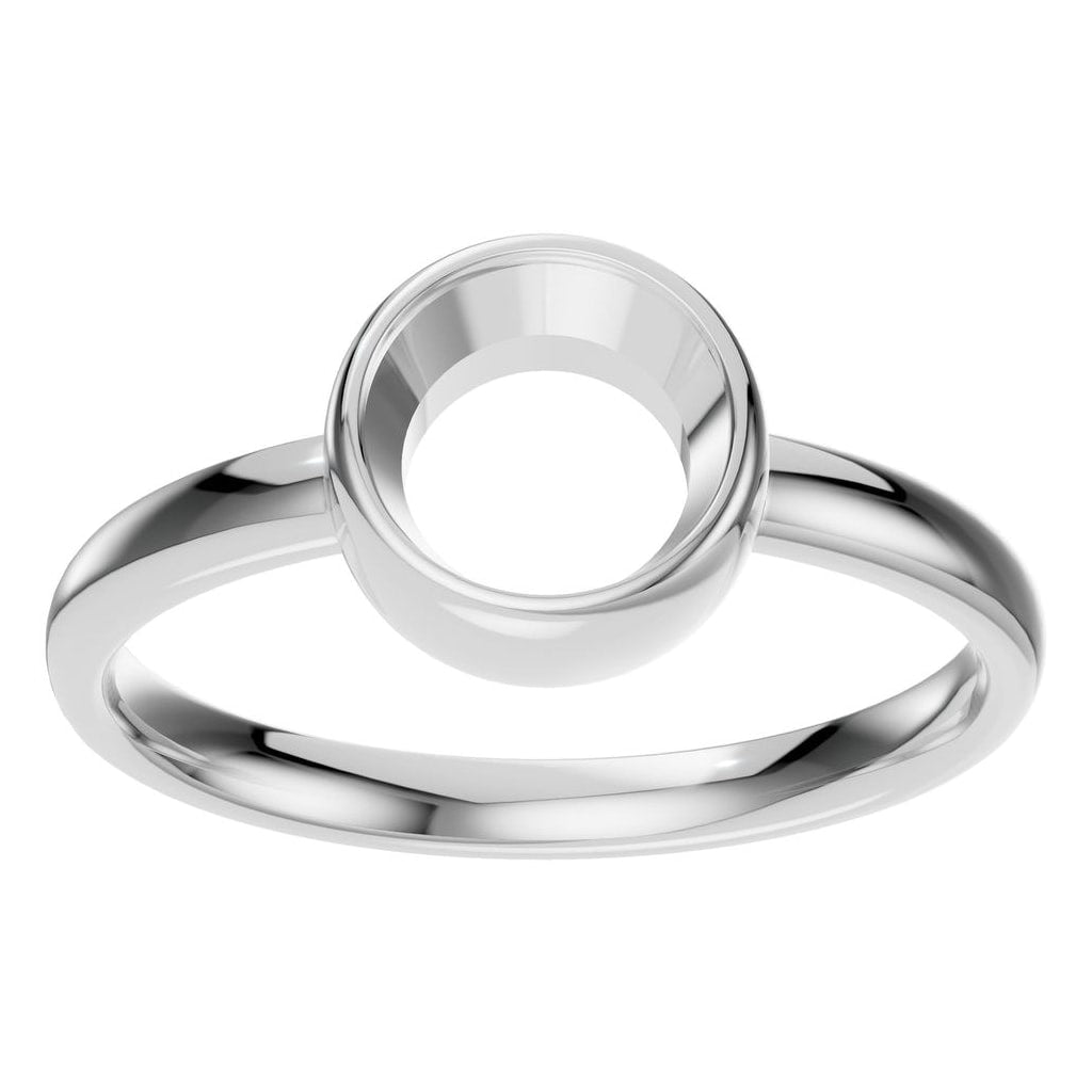 RI-3444 White Gold Ring UNSET - Front View
