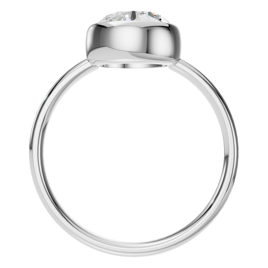 RI-3444 White Gold Ring SET - Top View
