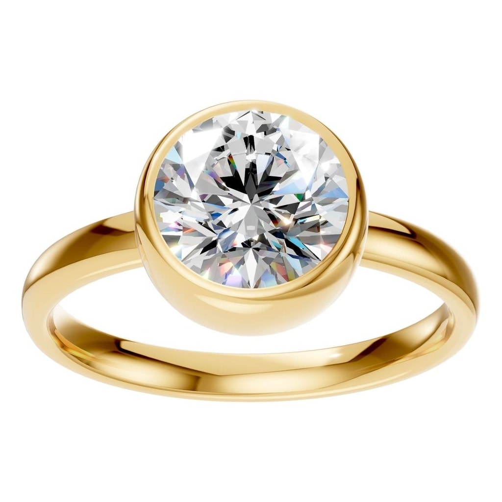 RI-3444 Yellow Gold Ring SET - Front View