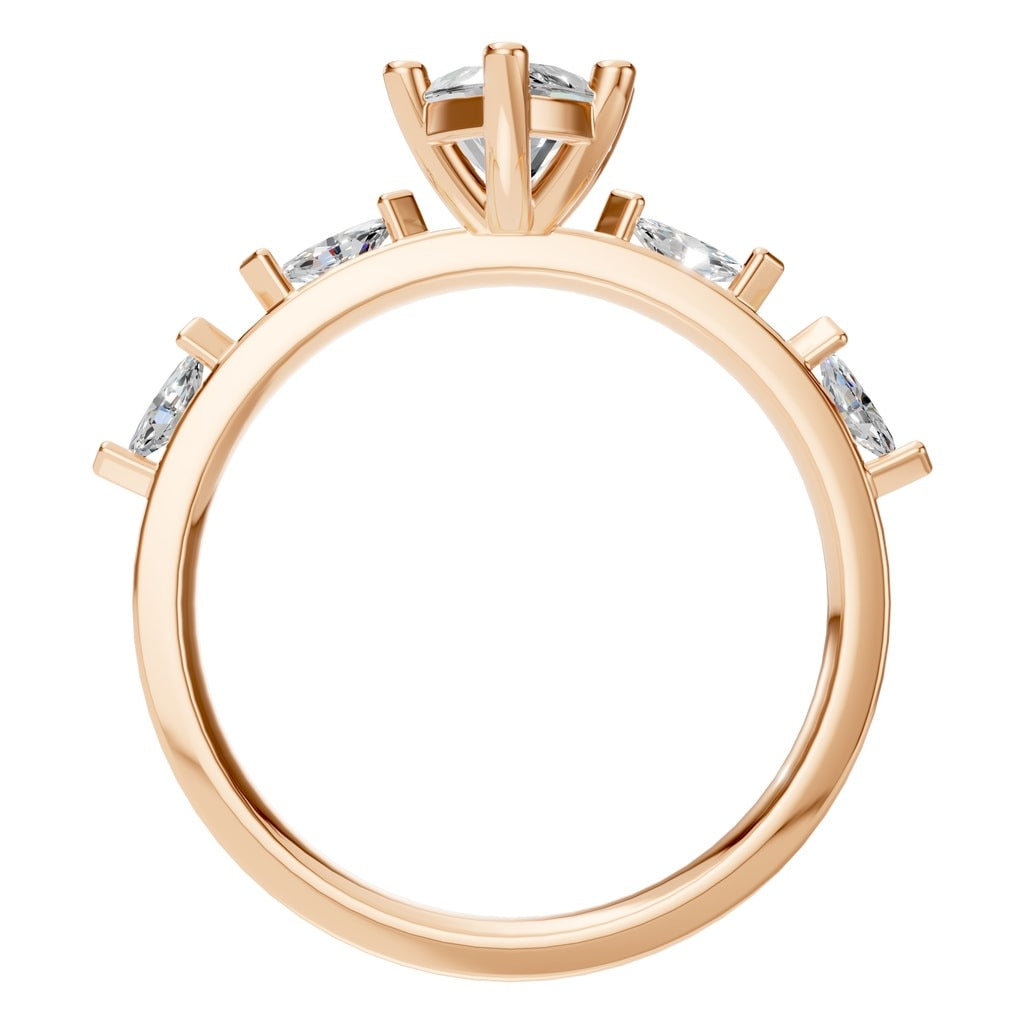 RI-3533 Rose Gold Ring SET - Top View