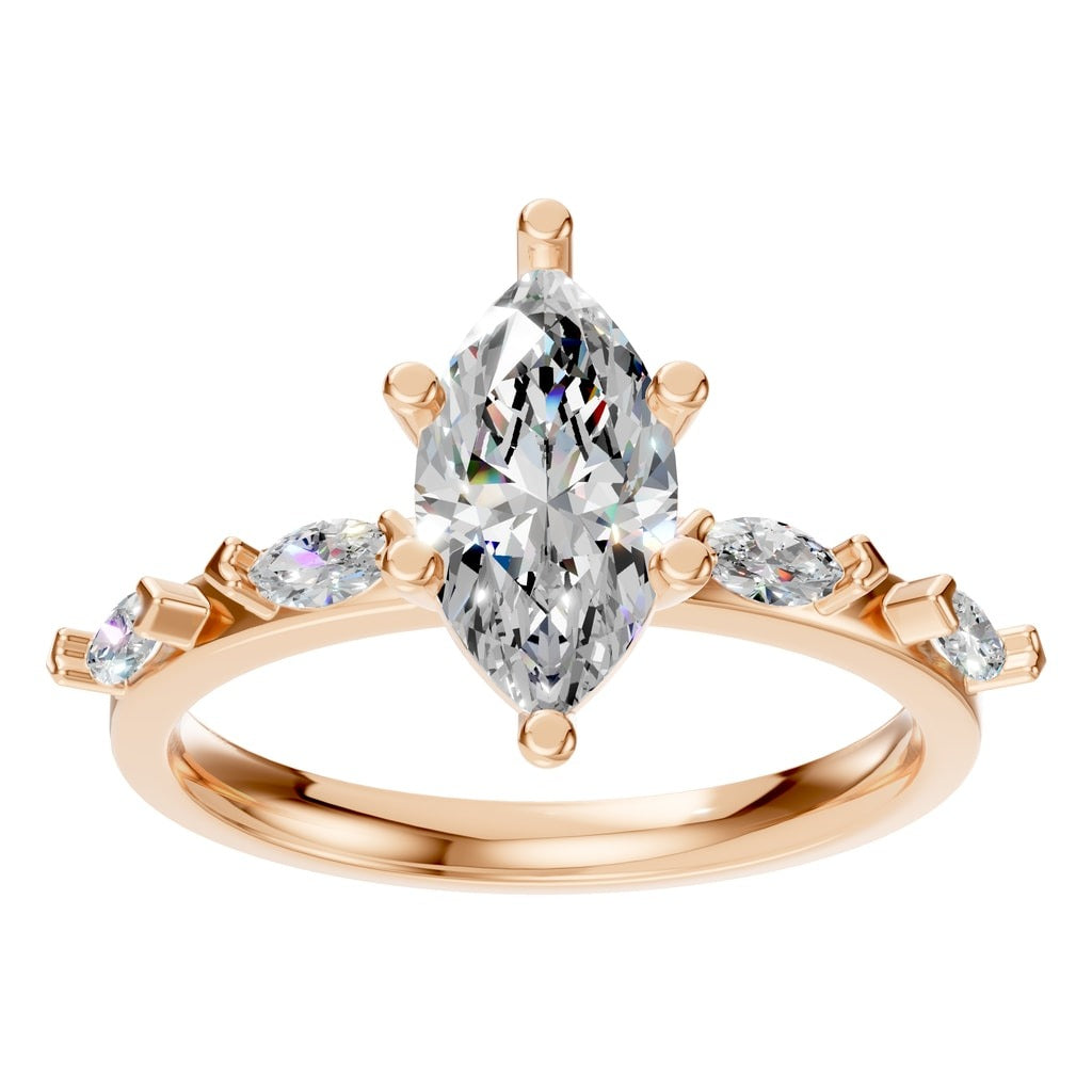 RI-3533 Rose Gold Ring SET - Front View