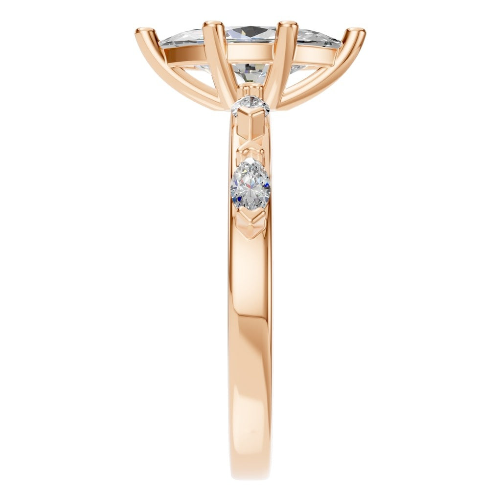 RI-3533 Rose Gold Ring SET - Side View
