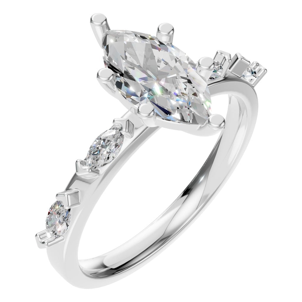 RI-3533 White Gold Ring SET - Main View