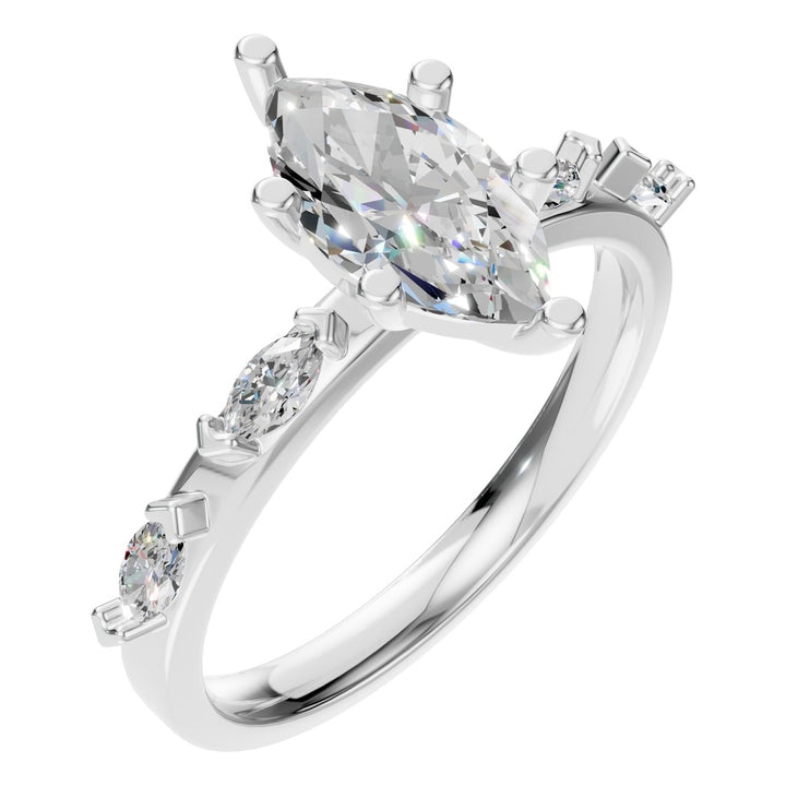 Fancy Accented Solitaire Ring Mounting - Marquise 10.55x5.45mm