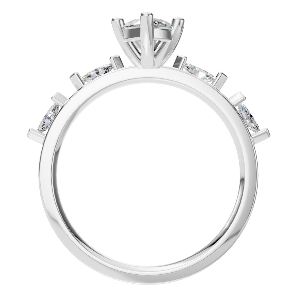 RI-3533 White Gold Ring SET - Top View