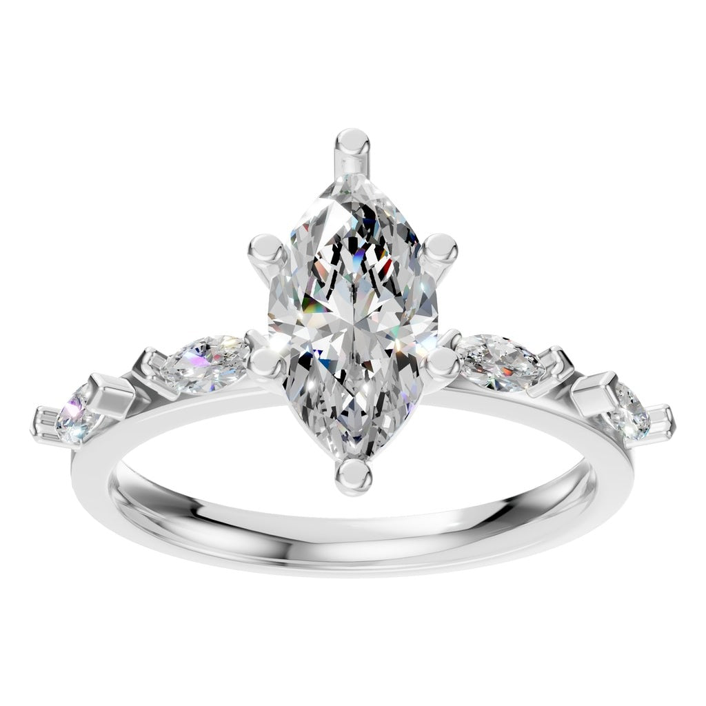 RI-3533 White Gold Ring SET - Front View