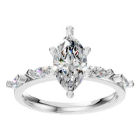 RI-3533 White Gold Ring SET - Front View