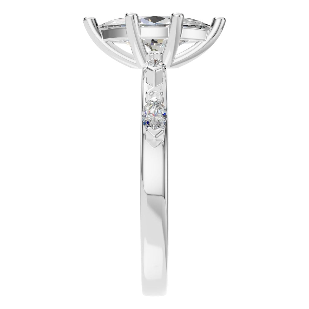 RI-3533 White Gold Ring SET - Side View