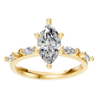 RI-3533 Yellow Gold Ring SET - Front View