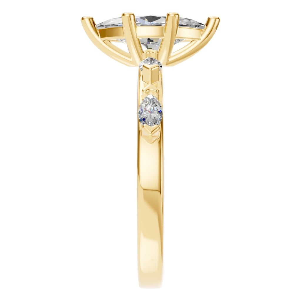 RI-3533 Yellow Gold Ring SET - Side View