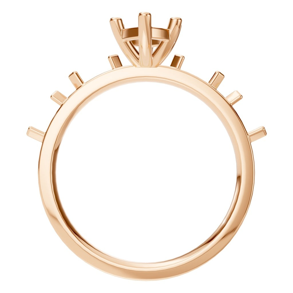 RI-3533 Rose Gold Ring UNSET - Top View