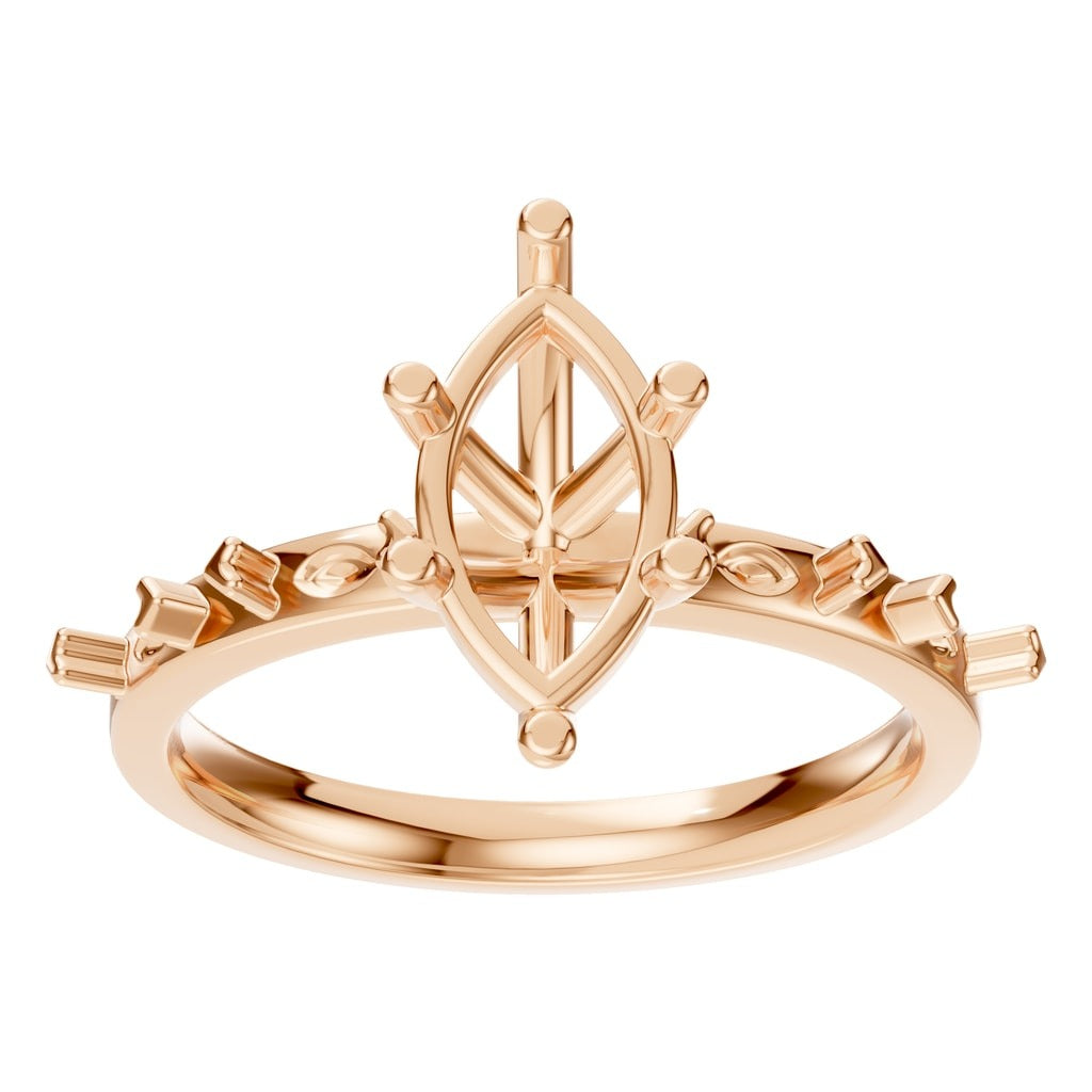 RI-3533 Rose Gold Ring UNSET - Front View