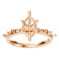 RI-3533 Rose Gold Ring UNSET - Front View