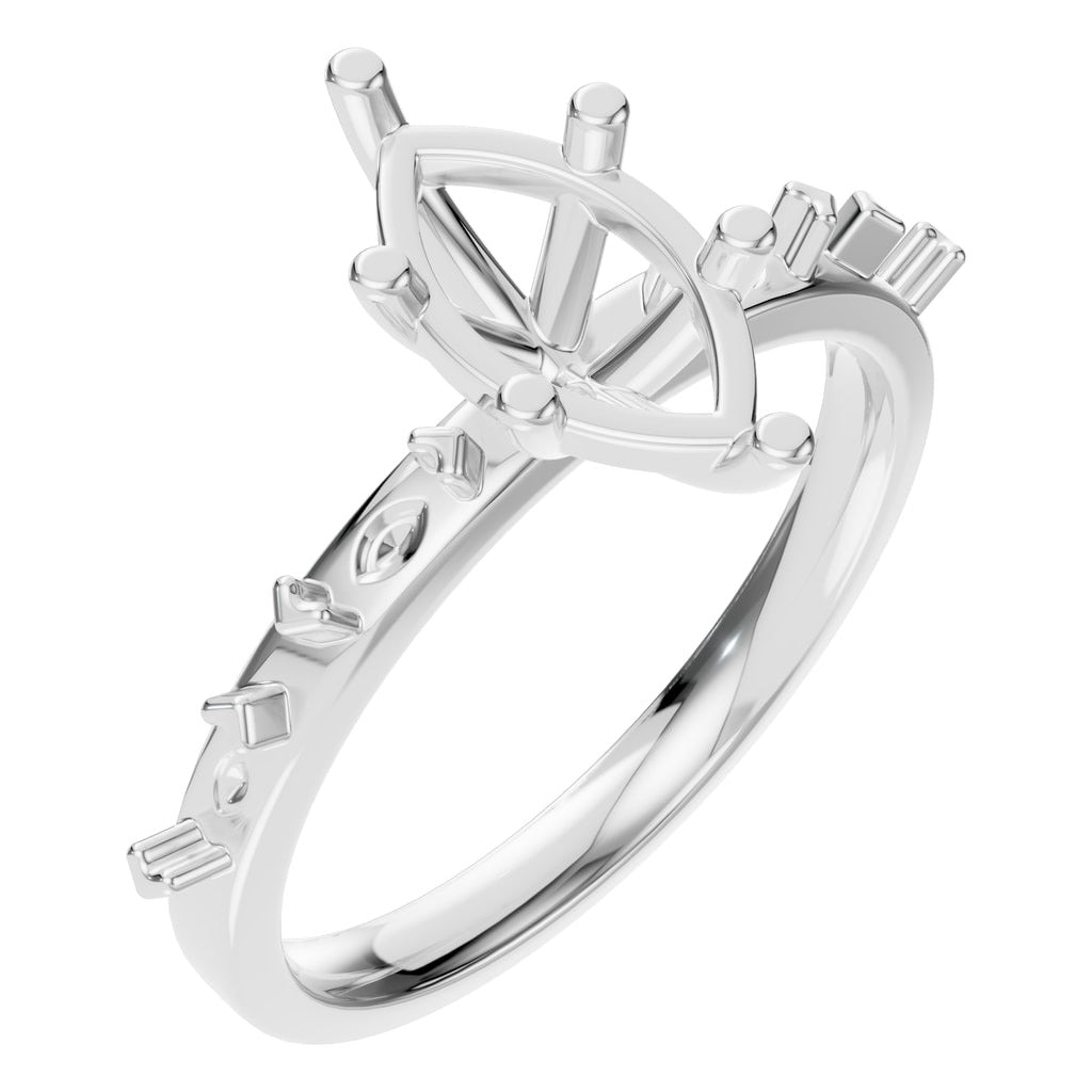 RI-3533 White Gold Ring UNSET - Main View
