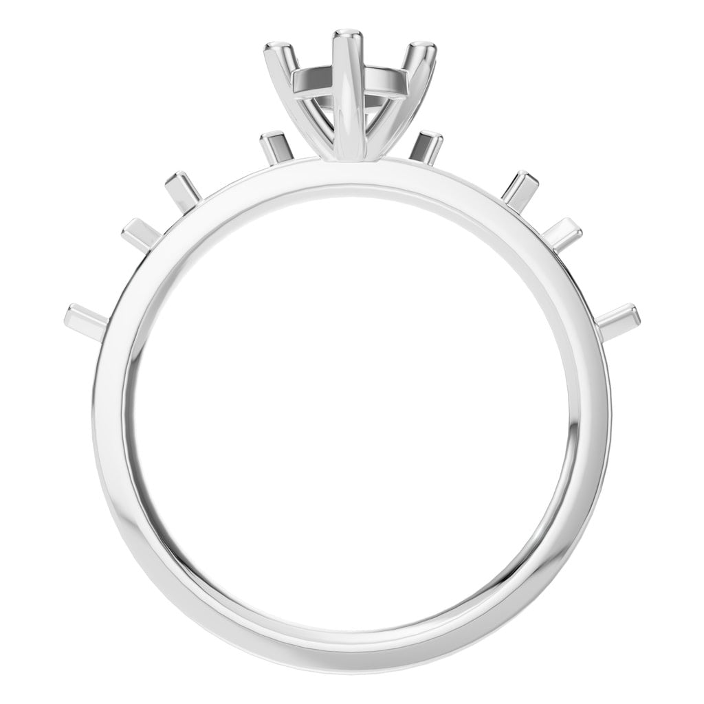 RI-3533 White Gold Ring UNSET - Top View