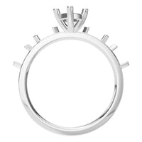 RI-3533 White Gold Ring UNSET - Top View