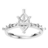 RI-3533 White Gold Ring UNSET - Front View