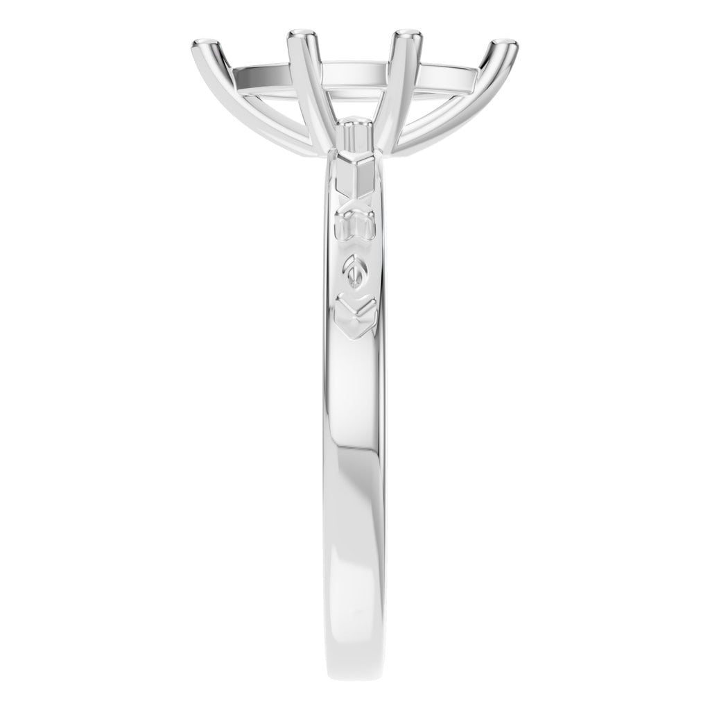 RI-3533 White Gold Ring UNSET - Side View