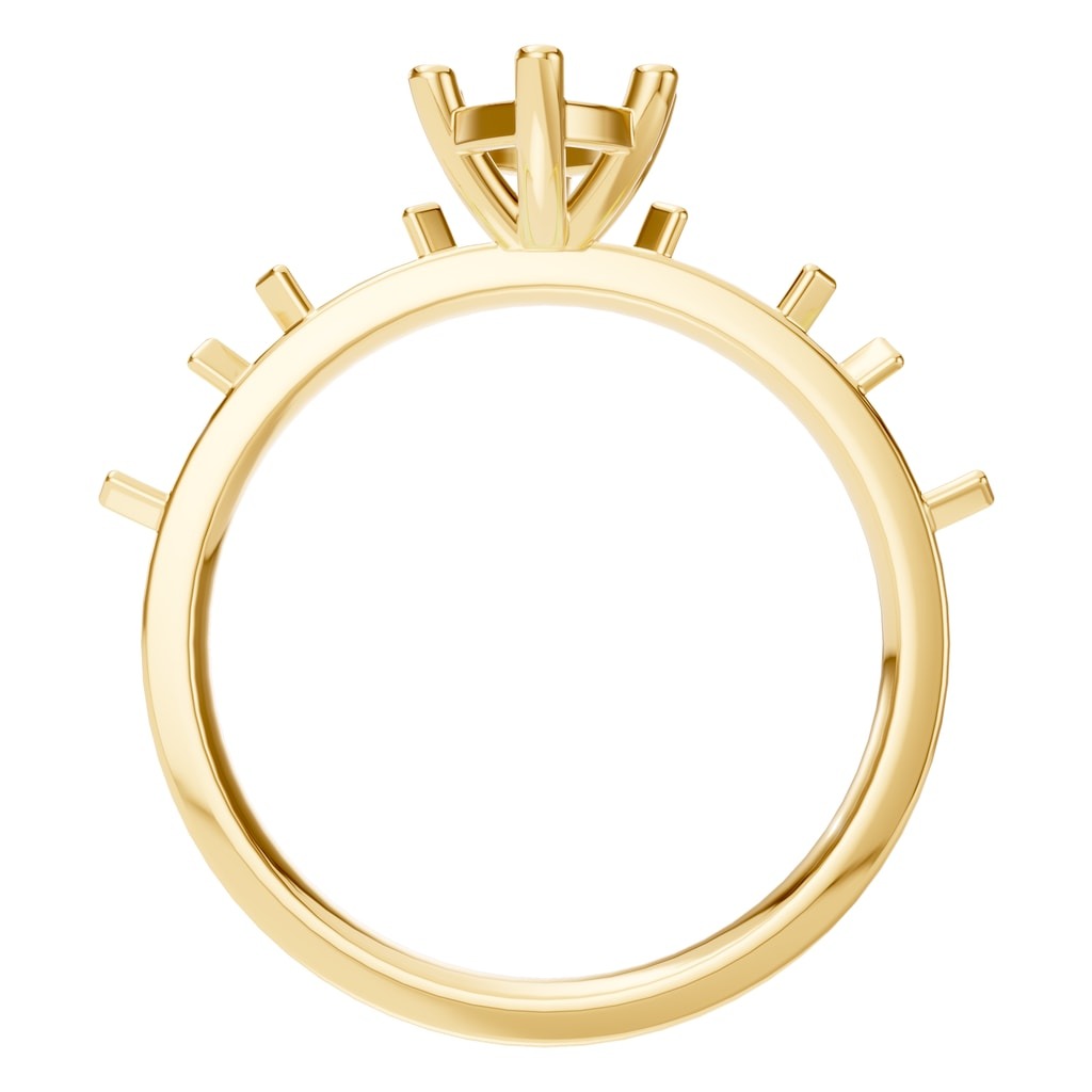 RI-3533 Yellow Gold Ring UNSET - Top View