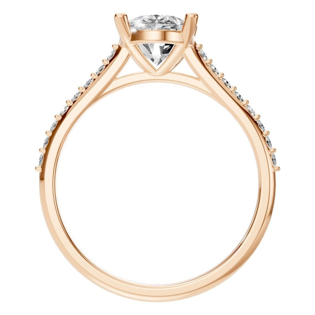 RI-3762 Rose Gold Ring SET - Top View