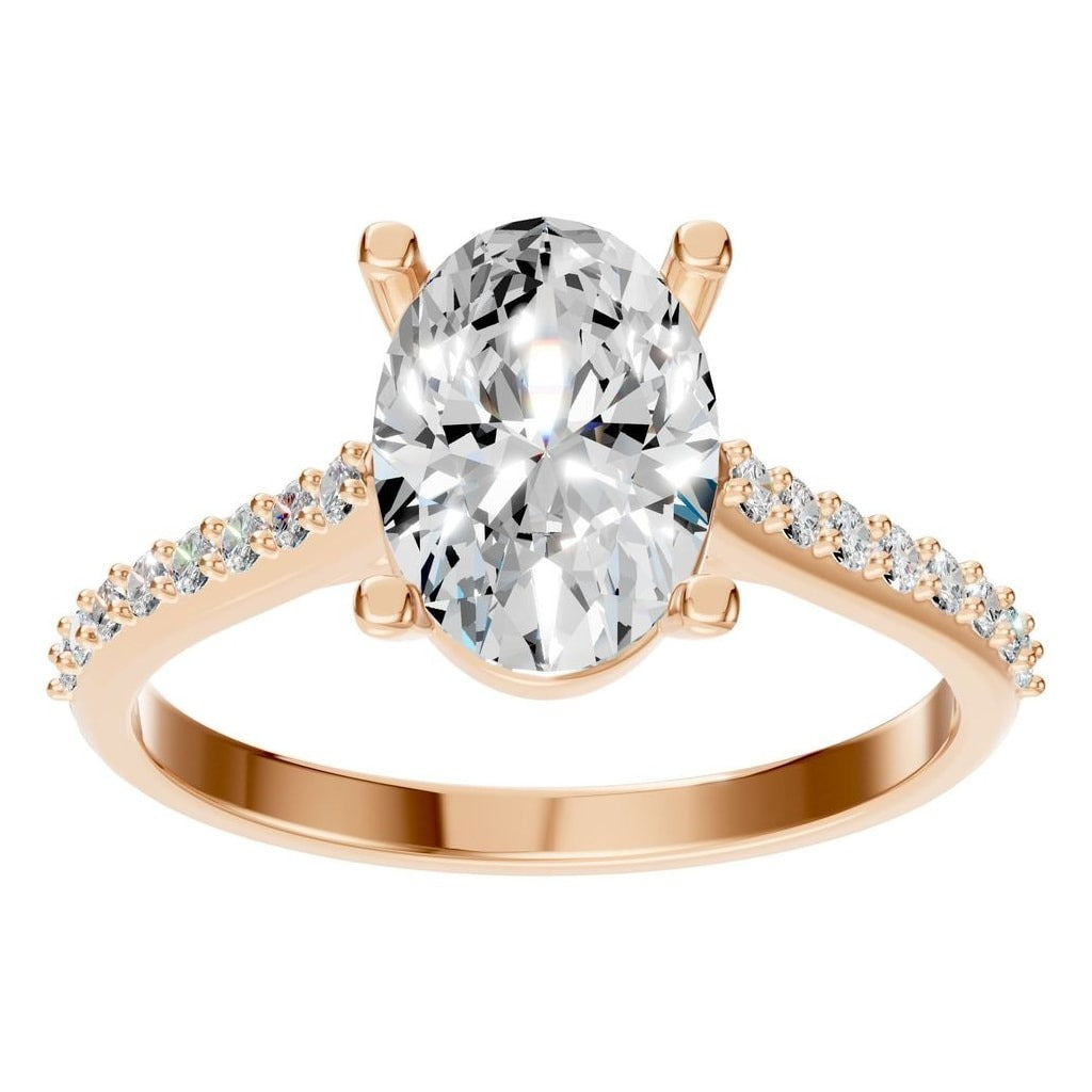 RI-3762 Rose Gold Ring SET - Front View