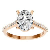 RI-3762 Rose Gold Ring SET - Front View