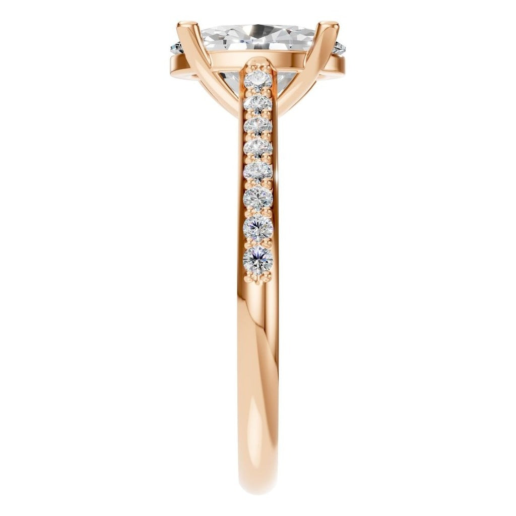 RI-3762 Rose Gold Ring SET - Side View