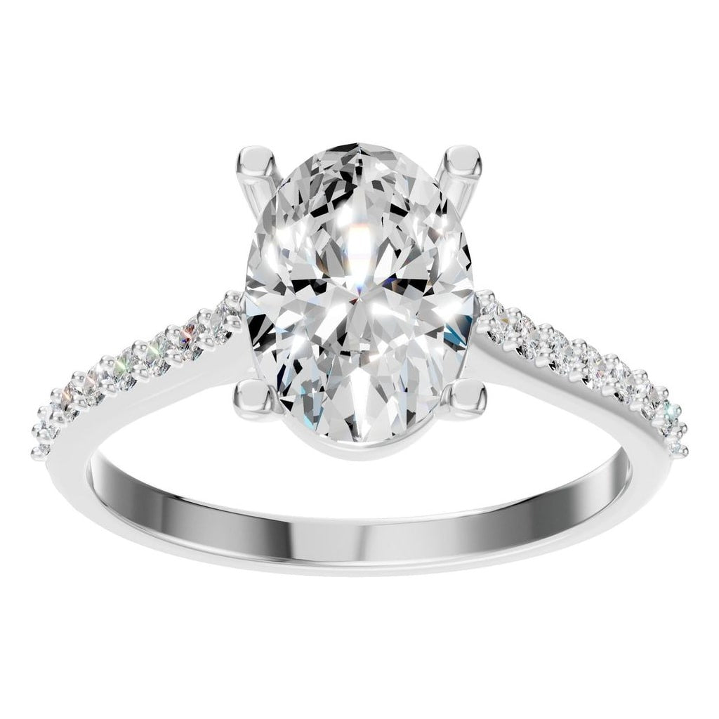 RI-3762 White Gold Ring SET - Front View
